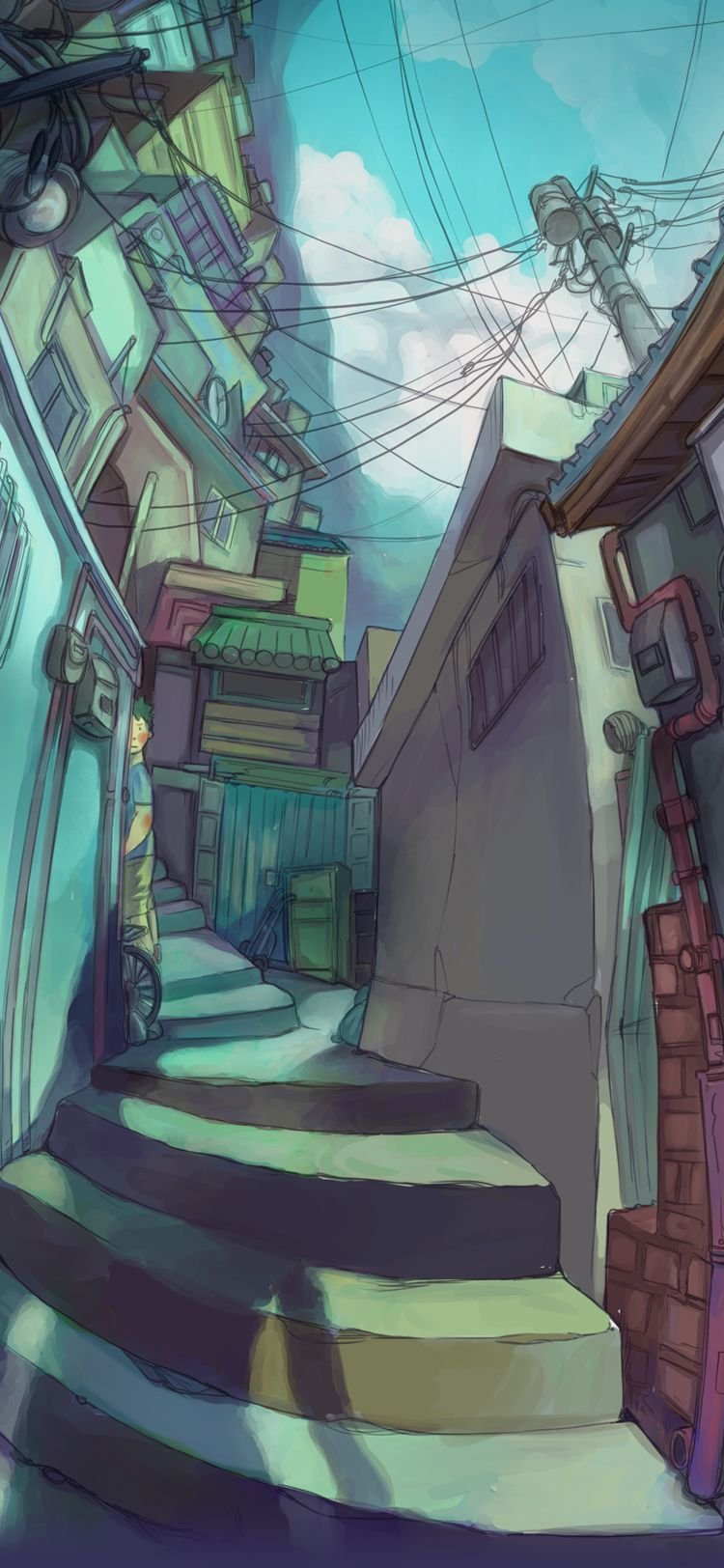 Девочка в серой комнате